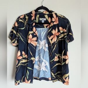 Caribbean Joe Tropical Floral Top Size  S